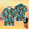 Beagle Hawaiian Shirt, Beagle Short Sleeve Button Down, Summer Beach Hawaiian Shirts For Dog Lover, Beagle Beach Shirt, 3d Beagle Dog Lovers Gift