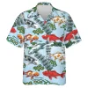 Koi Fish Hawaiian Shirt For Men Women, Koi Fish Aloha Shirts, Koi Carp Button Down Short Sleeve Hawaiian Shirts, Colored Koi Carp Summer Beach Shirts