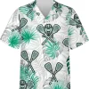 Lacrosse Hawaiian Shirts, Tropical Leaves Pattern Shirts For Lacrosse Lovers, Summer Shirts, Lacrosse Player Short Sleeve Button Down Hawaiian Shirts