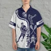 Lacrosse Button Down Hawaiian Shirt, Lacrosse Player Short Sleeve Shirts For Men Women, Vintage Hawaii Beach Shirt, Hawaiian Style Shirt