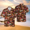 Day Of The Dead Men's Hawaiian Shirts, Mexican Floral Butterflies Skull Hawaiian Shirts, Summer Shirts, Mexico Theme Button Down Short Sleeve Shirts