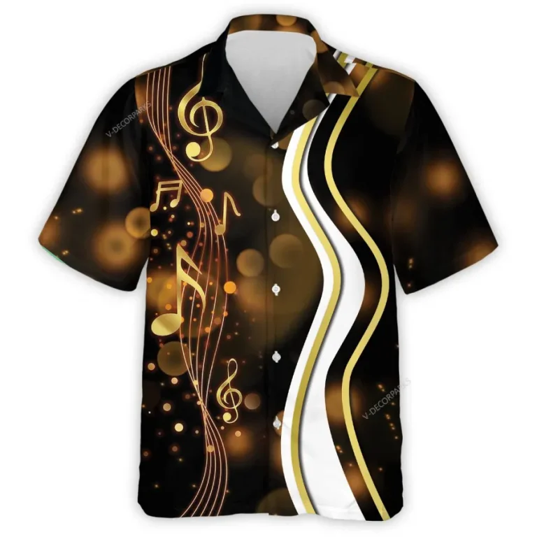 Music Notes Hawaiian Shirts For Men Women, Music Melody Aloha Shirts, Musical Summer Button Down Short Sleeve Shirt, Music Lover Summer Beach Shirts