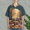 Thanksgiving Turkey Race Hawaiian Shirts For Men Women, Running Chicken Pattern Shirt, Fall Night Aloha Shirt, Thankful Gift