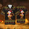 Christmas Turkey Unisex Hawaiian Shirt, Thanksgiving Aloha Button Down Shirt, Fall Vibes Clothing, Bird Lover Gift, Boho Pattern