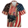 Grateful Thankful Blessed Turkey Thanksgiving Unisex Hawaiian Shirt, Usa Flag Printed Aloha Button Down Shirt, Patriot Thankful Gift