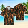 Hula Tiki Hawaiian Shirt For Men Women,tiki Hawaiian Summer Beach Shirt, Festival Campfire Aloha Shirt, Funny Tiki Button Down Short Sleeve Shirt