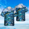 Marlin Fish Hawaiian Shirts, Sea Fishes Hawaiian Shirt Short Sleeve, Ocean Summer Shirts, Tropical Summer Casual Button Down Sea Fish Hawaiian Shirt