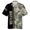 Us Veteran Hawaiian Shirts For Men Women, Camo Pattern Summer Beach Shirt, Veteran Aloha Shirts, Usa Soldiers Button Down Short Sleeve Shirts