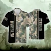 Us Veteran Hawaiian Shirts For Men Women, Camo Pattern Summer Beach Shirt, Veteran Aloha Shirts, Usa Soldiers Button Down Short Sleeve Shirts