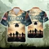 Veteran Hawaiian Shirts For Men Women, Veteran Summer Beach Shirts, Hawaii Us Army Aloha Shirts, Patriotic Button Down Short Sleeve Hawaiian Shirts