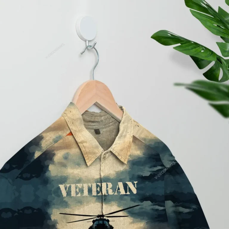 Veteran Hawaiian Shirts For Men Women, Veteran Summer Beach Shirts, Hawaii Us Army Aloha Shirts, Patriotic Button Down Short Sleeve Hawaiian Shirts