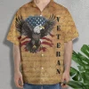 Veteran Hawaiian Shirts For Men Women, American Eagle Summer Beach Shirts, Veteran Aloha Shirts, Patriotic Button Down Short Sleeve Hawaiian Shirts