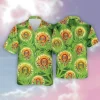 Marijuana Hawaiian Shirts For Men Women, 3d Weed Leaf Shirts Aloha Shirt, Sunflower Hippie Summer Beach Shirt, Hawaiian Short Sleeve Button Down Shirt