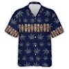 Tribal Tiki Hawaiian Shirts For Men Women, Weed Leaves Pattern Aloha Shirt, Tiki Cannabis Summer Beach Shirt, Hawaiian Short Sleeve Button Down Shirt