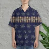 Tribal Tiki Hawaiian Shirts For Men Women, Weed Leaves Pattern Aloha Shirt, Tiki Cannabis Summer Beach Shirt, Hawaiian Short Sleeve Button Down Shirt