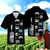 Illusion Wine Bottle And Glass Hawaiian Shirts For Men Women, Wine Lovers Button Down Hawaiian Shirt, Summer Beach Shirt, Hawaiian Aloha Shirt