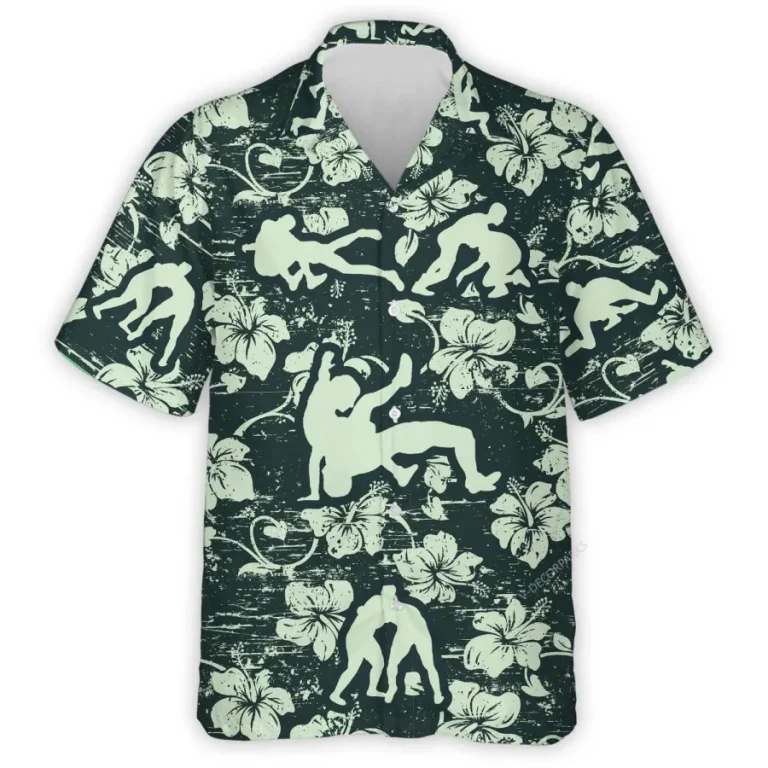 Wrestler Hawaiian Shirts For Men Women, Lucha Libre Wrestling Aloha Shirts, Vintage Hibiscus Summer Beach Shirt, Sport Button Down Short Sleeve Shirt