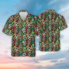 Lucha Libre Masks Summer Men Hawaiian Shirt, Wrestling Mask Button Down Shirt, Mexico Theme Hawaiian Aloha Shirts, Vintage Hawaii Beach Shirt