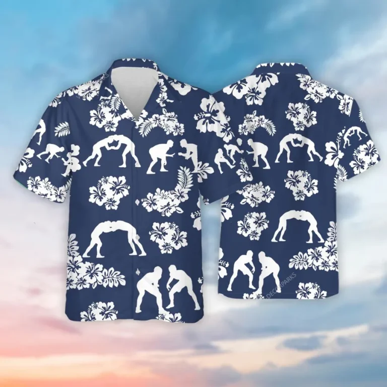 Tropical Wrestling Hawaiian Shirts For Men Women, Wrestling Summer Beach Shirts, Wrestling Hibiscus Aloha Shirts, Sport Button Down Short Sleeve Shirt