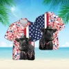 American Black Cow And Hibiscus Flower Hawaiian Shirts For Men, American Cow Button Down Short Sleeve Shirt, Aloha Hibiscus Flower Summer Beach Shirt