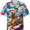 Cowboy Hawaiian Shirts For Men, Cool Cowboy Summer Beach Shirt, Cowboy Button Down Mens Hawaiian Shirts Short Sleeve, Gift For Racing Horse Lover