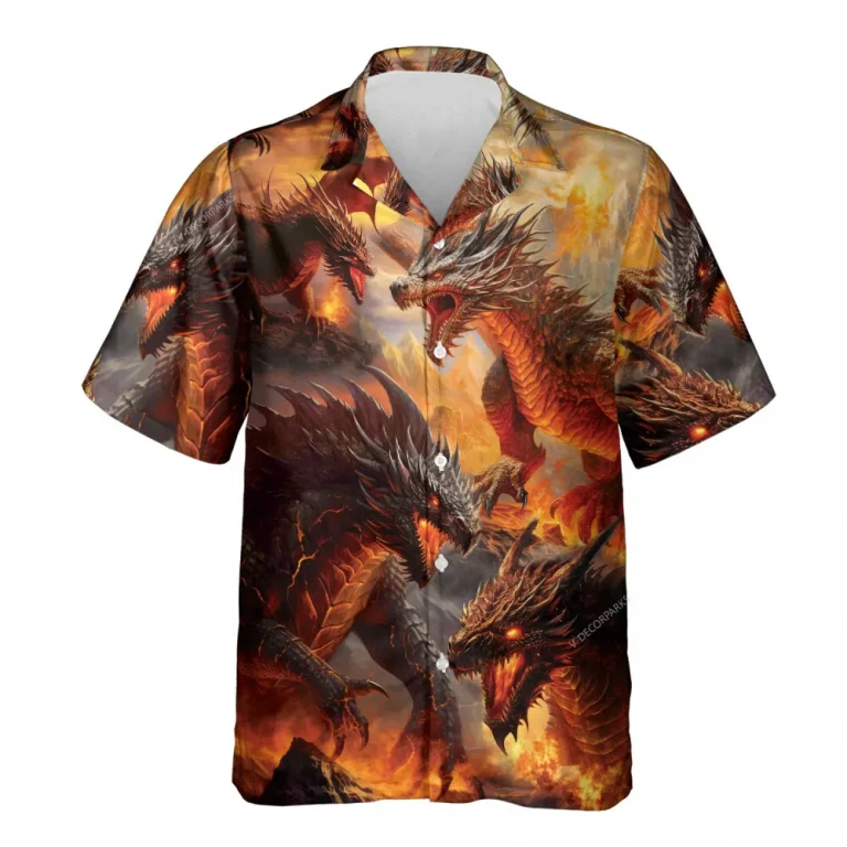 Legendary Dragon Hawaiian Shirts For Men Women, Mythical Dragon Button Down Short Sleeve Shirts, Mysterious Creatures Summer Beach Shirt