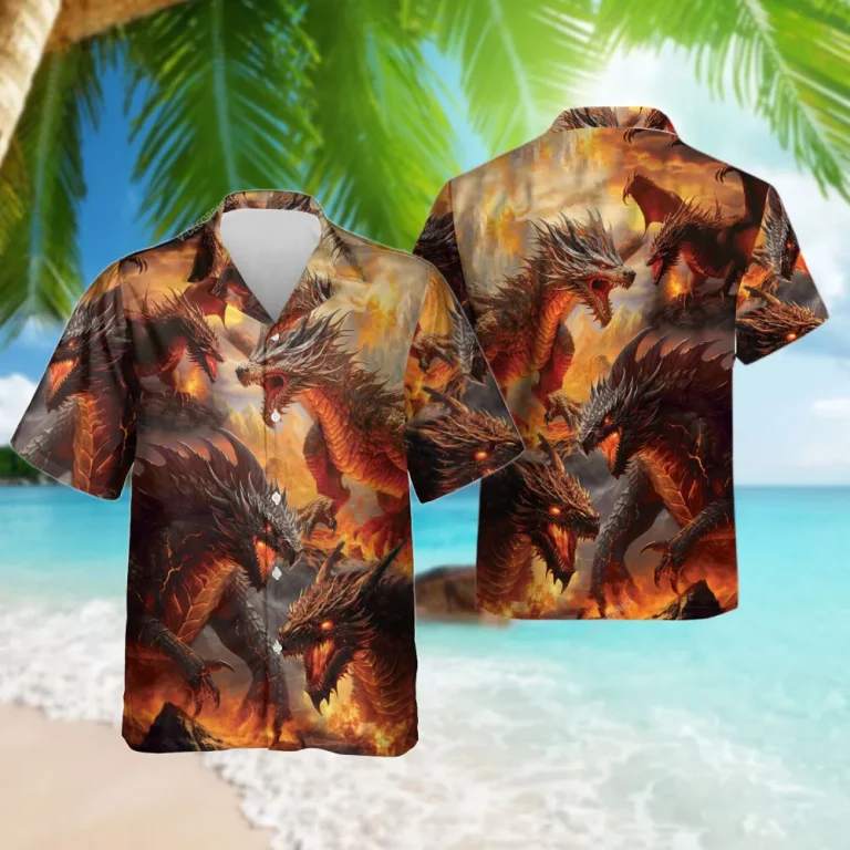 Legendary Dragon Hawaiian Shirts For Men Women, Mythical Dragon Button Down Short Sleeve Shirts, Mysterious Creatures Summer Beach Shirt