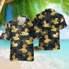 Ducky Ducking Unisex Hawaiian Shirts, Funny Duck Summer Aloha Beach Shirt, Animal Lover Pattern Button Down Short Sleeve Shirts