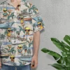 Cool Duck Unisex Hawaiian Shirts, Swaggy Duck Summer Aloha Beach Shirt, Animal Lover Pattern Button Down Short Sleeve Shirts