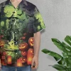 Horror Witch Hawaiian Shirt For Men Women, Witch Pumpkin Halloween Aloha Button Down Short Sleeve Shirt, Halloween Hawaiian Style Shirts