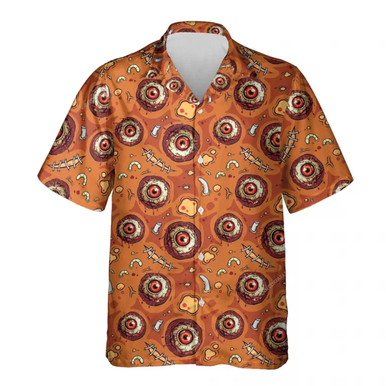 Horror Eyes Hawaiian Shirt For Men Women, Ghost Eyes Halloween Aloha Button Down Short Sleeve Shirt, Halloween Eyeballs Style Shirts
