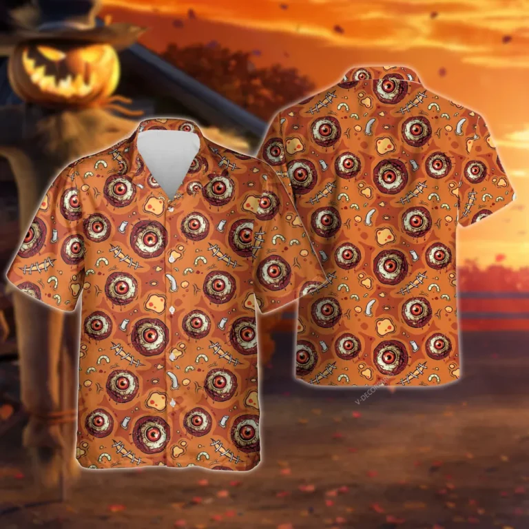 Horror Eyes Hawaiian Shirt For Men Women, Ghost Eyes Halloween Aloha Button Down Short Sleeve Shirt, Halloween Eyeballs Style Shirts