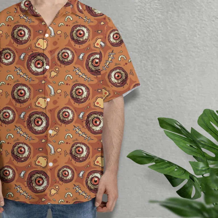 Horror Eyes Hawaiian Shirt For Men Women, Ghost Eyes Halloween Aloha Button Down Short Sleeve Shirt, Halloween Eyeballs Style Shirts