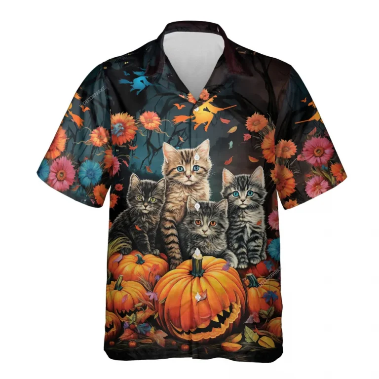 Skeleton Witch Hawaiian Shirt For Men Women, Witch Pumpkin Halloween Aloha Button Down Short Sleeve Shirt, Halloween Hawaiian Style Shirts