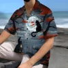 Black Cat Ghost Hawaiian Shirt For Men Women, Spooky Black Cat Halloween Aloha Button Down Short Sleeve Shirt, Halloween Hawaiian Style Shirts