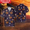 Halloween Custom Face With Skull Hawaiian Shirts For Men, Spooky Aloha Shirt, Flying Bat Unisex Button Up Short Sleeve, Personalized Costume