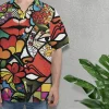 Psychedelic Hawaiian Shirt For Men Women, Psychedelic Magic Hawaiian Aloha Shirt, Vibrant Stained Glass Button Down Short Sleeves Shirt