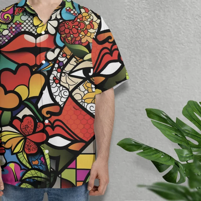 Psychedelic Hawaiian Shirt For Men Women, Psychedelic Magic Hawaiian Aloha Shirt, Vibrant Stained Glass Button Down Short Sleeves Shirt
