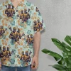 Lacrosse Couple Hawaiian Shirts For Men Women, Lacrosse Player Button Down Hawaiian Shirts, Colorful Tropical Hibiscus Summer Aloha Beach Shirt
