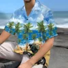 Tropical Beach Motorbike Unisex Hawaiian Shirts, Motobike Rider Aloha Beach Shirt, Biker Crew Button Down Short Sleeve Shirts