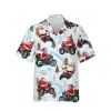 Tropical Motorbike Unisex Hawaiian Shirts, Motocycle Leaf Aloha Beach Shirt, Biker Crew Button Down Short Sleeve Shirts
