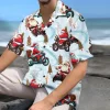 Tropical Motorbike Unisex Hawaiian Shirts, Motocycle Leaf Aloha Beach Shirt, Biker Crew Button Down Short Sleeve Shirts