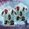 Samurai Waves Hawaiian Shirts For Men Women, Samurai Ukiyo Aloha Beach Shirt, Warrior Button Down Short Sleeve Shirts Gifts For Men