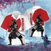 Japanese Samurai Hawaiian Shirts For Men Women, Samurai Warrior Aloha Beach Shirt, Japan Pride Button Down Short Sleeve Shirts Gifts For Men