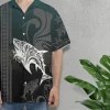 Tribal Shark Art Surfing Unisex Hawaiian Shirts, Wild Shark Aloha Beach Shirt, Ocean Animals Pattern Button Down Short Sleeve Shirts