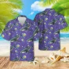 Funny Shark Jellyfish Unisex Hawaiian Shirts, Wild Shark Aloha Beach Shirt, Ocean Animals Pattern Button Down Short Sleeve Shirts