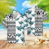 Funny Shark Tribal Unisex Hawaiian Shirts, Wild Shark Prey Aloha Beach Shirt, Ocean Animals Pattern Button Down Short Sleeve Shirts