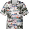 Tropical Sunset Vintage Hawaiian Shirts For Men Women, Tropical Button Shirt, Hawaiian Aloha Shirt, Casual Button Down Shirt, Vintage Beach Shirt