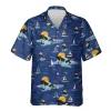 Sunset Tropical Hawaiian Shirt For Men Women, Colorful Sunset Aloha Button Down Short Sleeve Shirt, Sailboat Pattern Hawaiian Beach Shirts