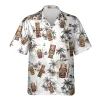 Retro Tiki Mask Hawaiian Shirts For Men Women, Tiki 80's Vintage Button Down Hawaiian Shirts, Tropical Summer Aloha Beach Shirt
